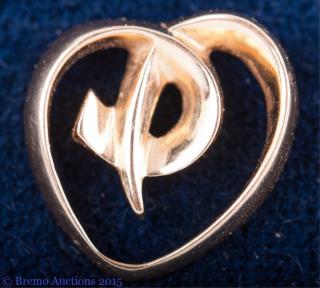 Appraisal: Tiffany Co K YG Heart Lapel Pin Paloma Picasso Tiffany