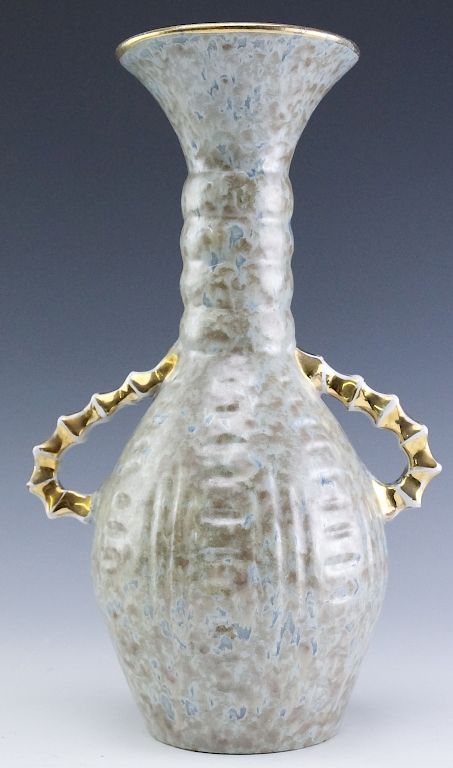 Appraisal: G Mazzotti Albisola Double Handled Gold Gilt Vase G Mazzitti