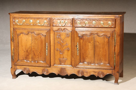 Appraisal: Lot Property of Various Owners Louis XV Provincial Oak Buffet