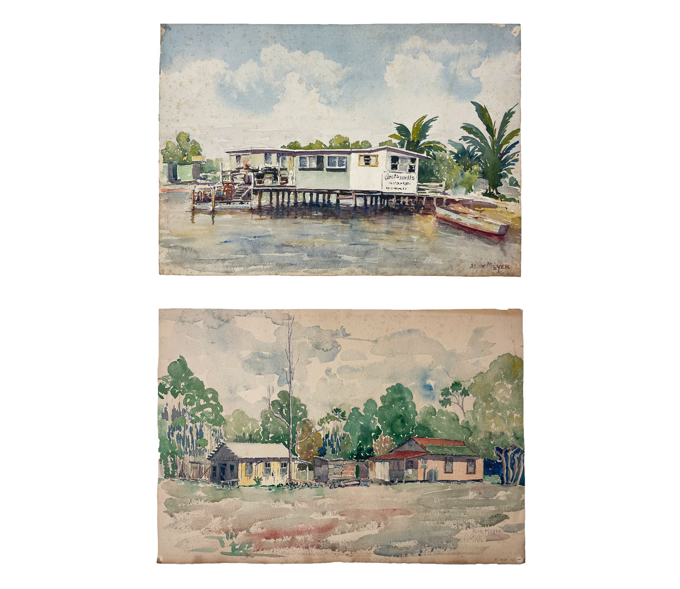 Appraisal: MEYER Alvin American - Two Florida Paintings to include Jack's