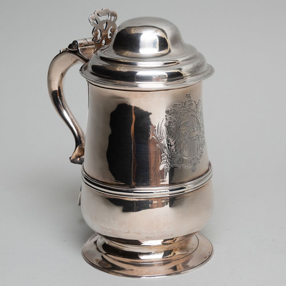 Appraisal: George III Silver Tankard Mark of John Kidder London engraved