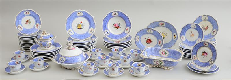 Appraisal: ENGLISH PORCELAIN -PIECE PART DINNER AND DESSERT SERVICE Each painted