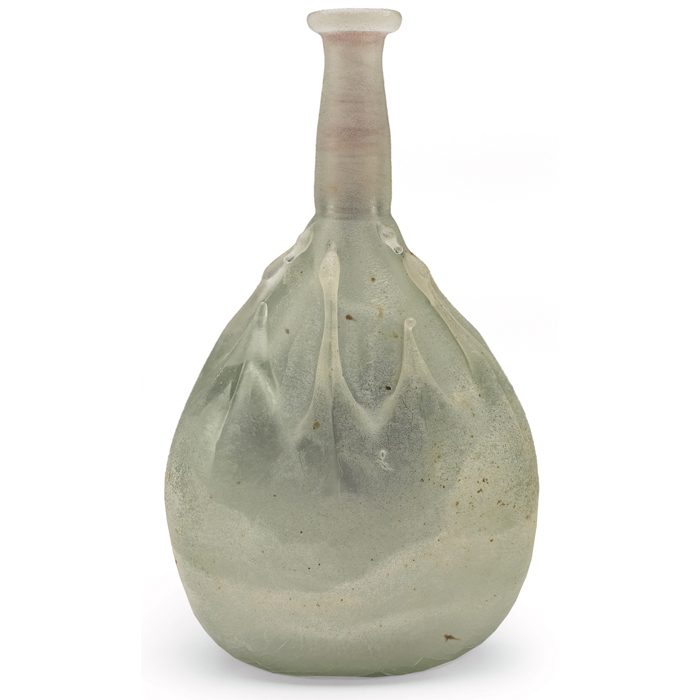 Appraisal: Vanderlain vase organicshape in frosted glass incised P V on