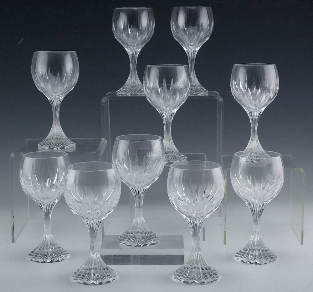 Appraisal: Baccarat Massena Crystal Claret Wine Glasses Set of Baccarat French