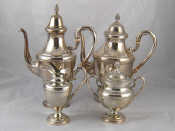 Appraisal: A continental grade silver four piece tea and coffee set