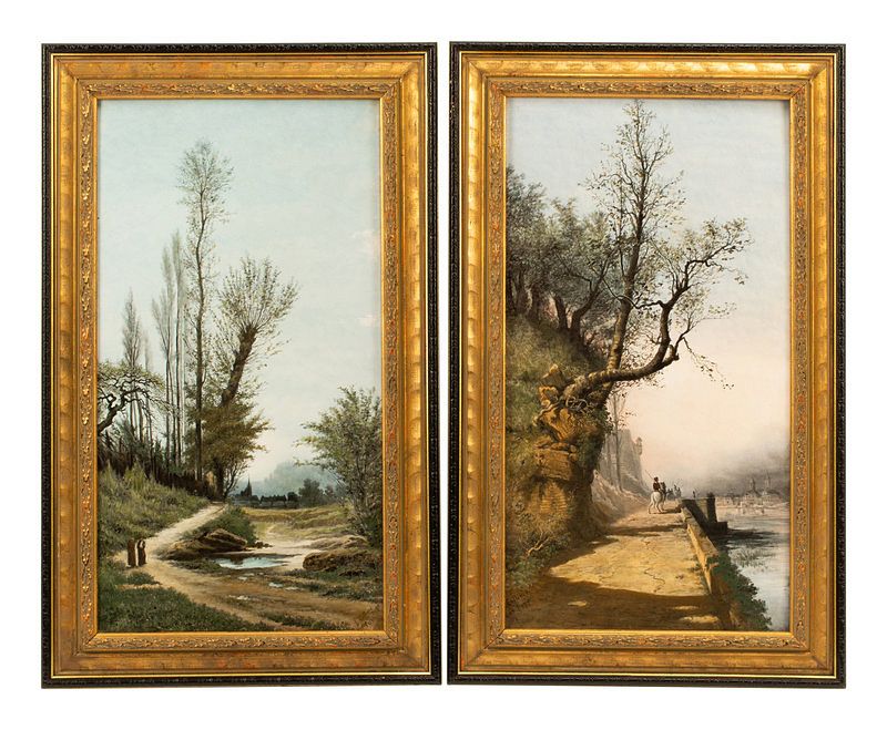 Appraisal: A Pair of Continental Porcelain Plaques Height of frames x