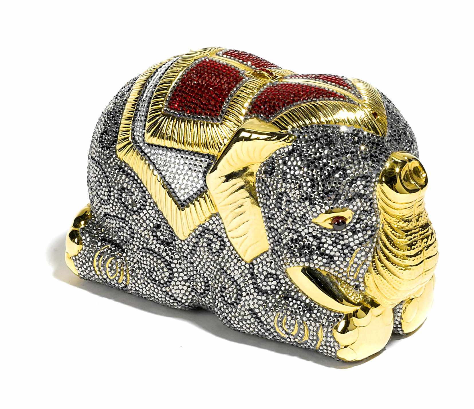 Appraisal: A Judith Leiber crystal and gold colored metal elephant minaudire