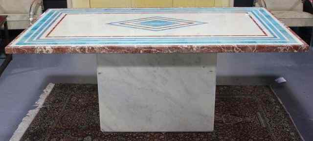 Appraisal: Midcentury Dining Table Marble of cast resin or a combination