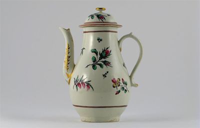 Appraisal: A Worcester coffee pot and cover painted with sprays of