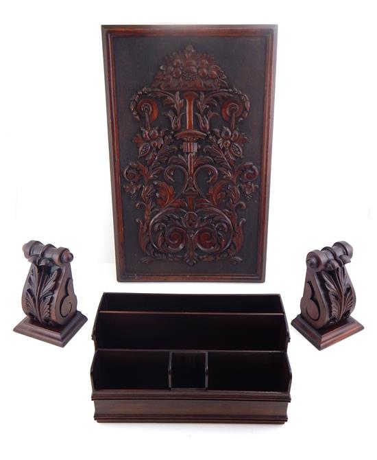 Appraisal: Four pieces of carved mahogany late th early th C