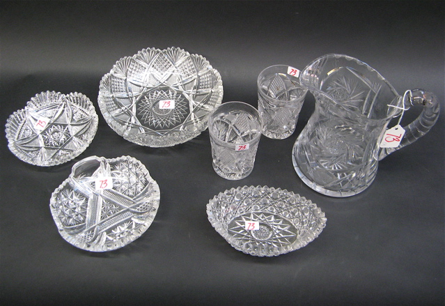 Appraisal: GROUP OF AMERICAN CUT CRYSTAL TABLE ITEMS pieces c water