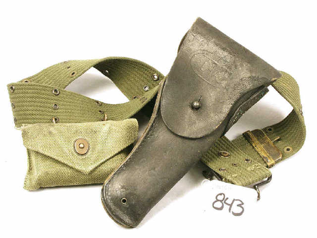 Appraisal: Military cartridge belt with attached Graton Knight auto holster dated