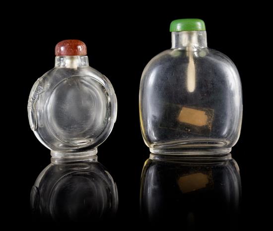 Appraisal: Sale Lot Two Rock Crystal Snuff Bottles the first of