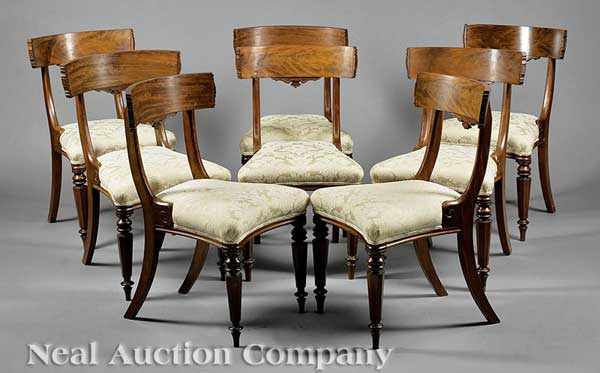 Appraisal: A Fine Set of Eight Regency Carved Mahogany Dining Chairs