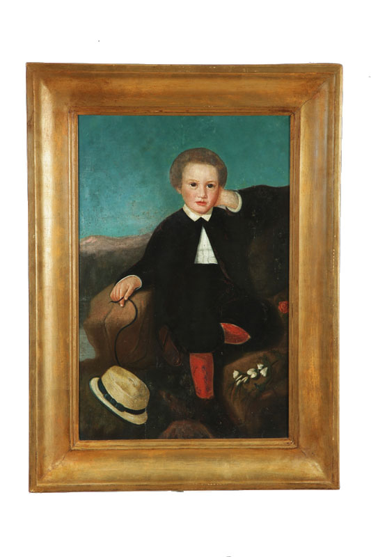 Appraisal: PORTRAIT OF A BOY AMERICAN SCHOOL MID TH CENTURY Oil