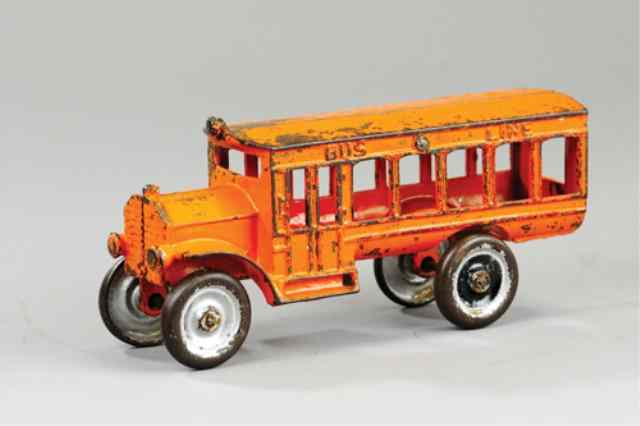 Appraisal: DENT ''BUS LINE'' BUS Cast iron painted in orange overall