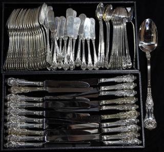 Appraisal: Wallace sterling silver partial flatware service in the Sir Christopher