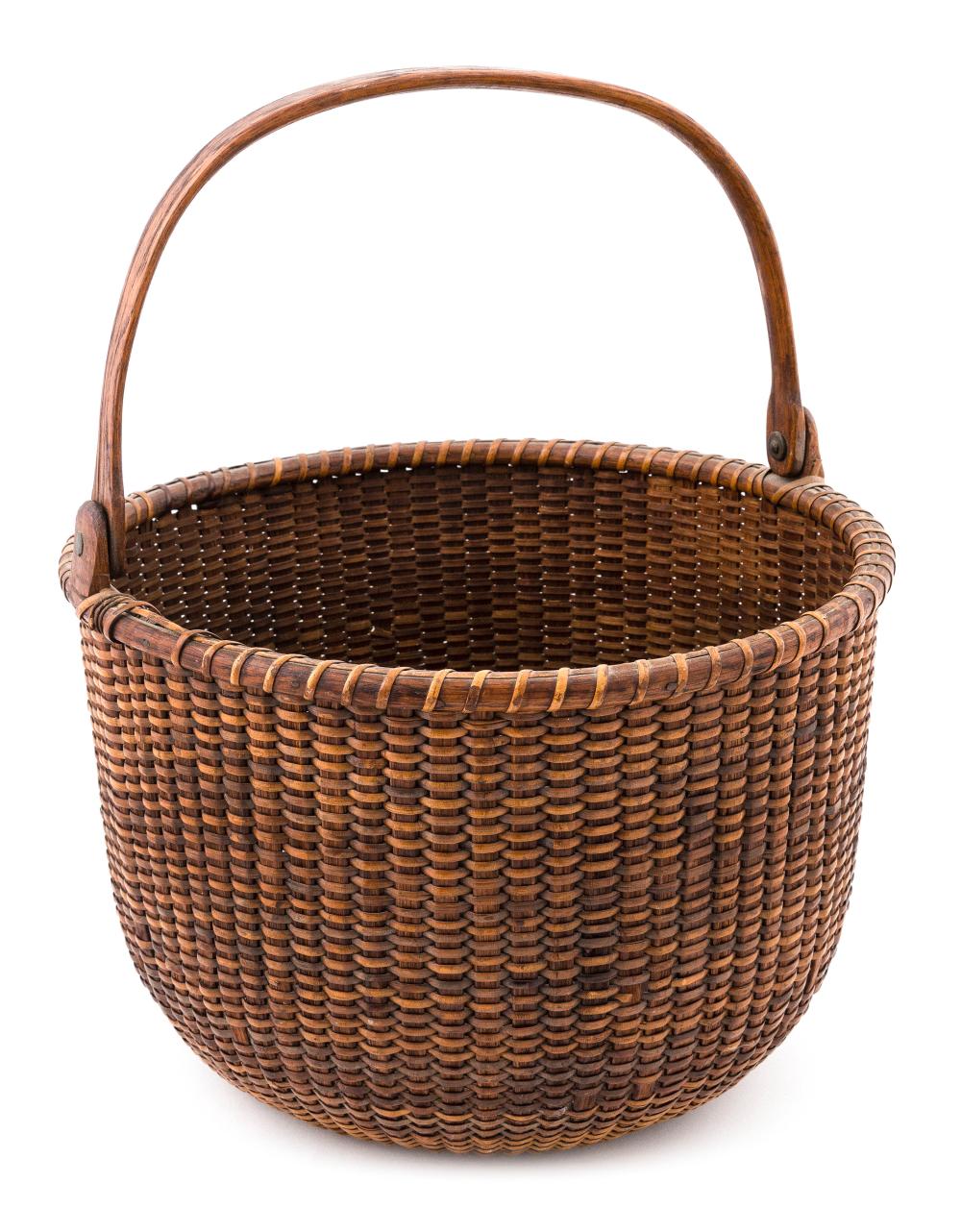 Appraisal: LARGE NANTUCKET BASKET LATE TH EARLY TH CENTURY HEIGHT TO