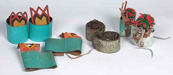 Appraisal: Hopi Dance Cuffs lot of leather all painted in various