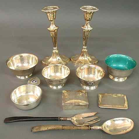 Appraisal: Four sterling silver Paul Revere style bowls one with an