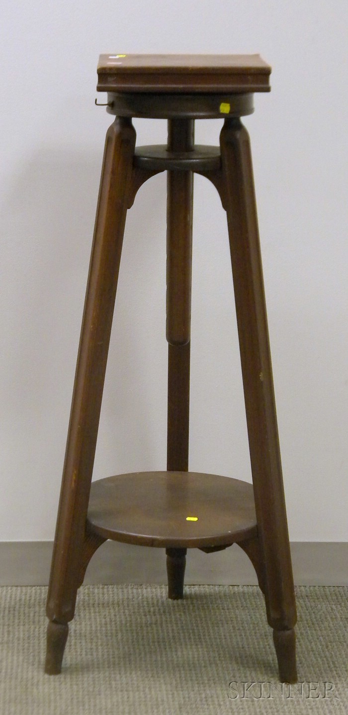 Appraisal: Wooden Adjustable Sculptor's Pedestal ht from top wd in