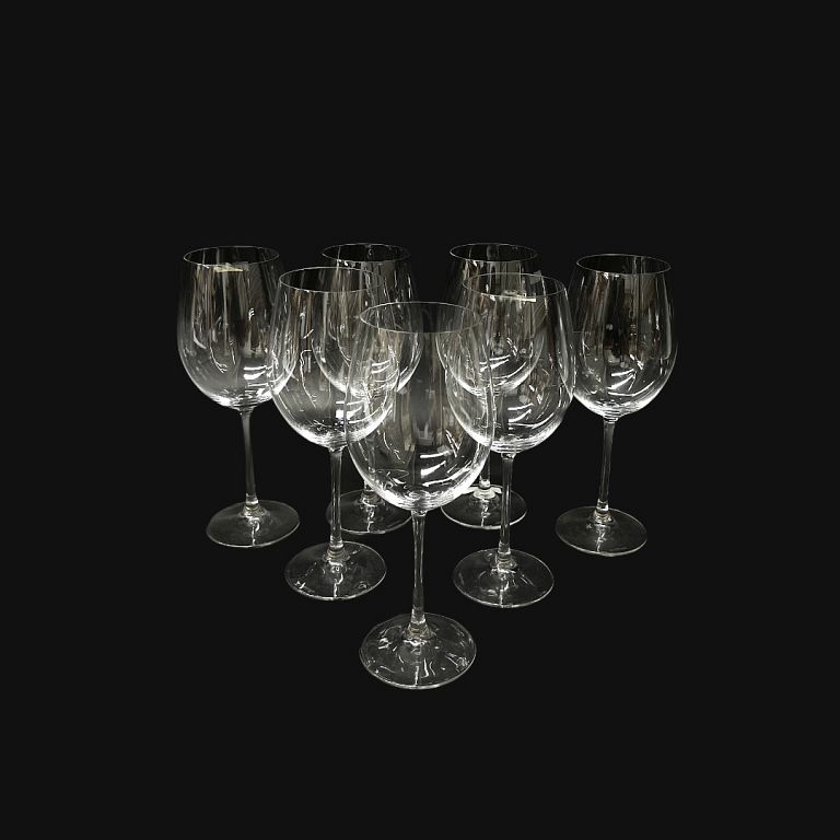 Appraisal: Seven German Art Glass Wine Glasses Seven German Art Glass