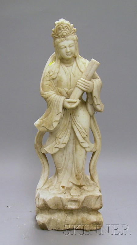 Appraisal: Carved White Hardstone Buddha ht in