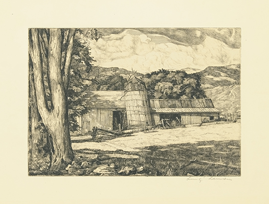 Appraisal: LUIGI LUCIONI Group of etchings The Leaning Silo Edition of