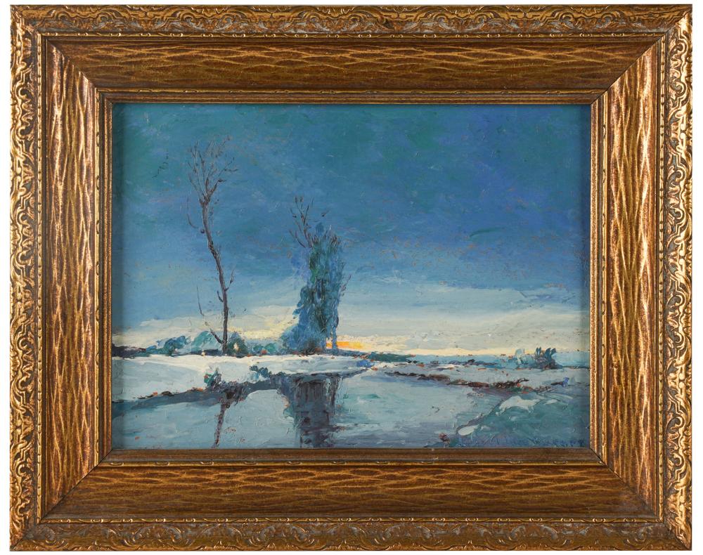 Appraisal: NELL WALKER WARNER - FIRST SNOW oil on board signed