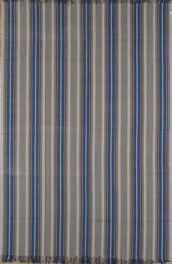 Appraisal: Cotton Striped Flat Weave Rug x in Condition Very minor