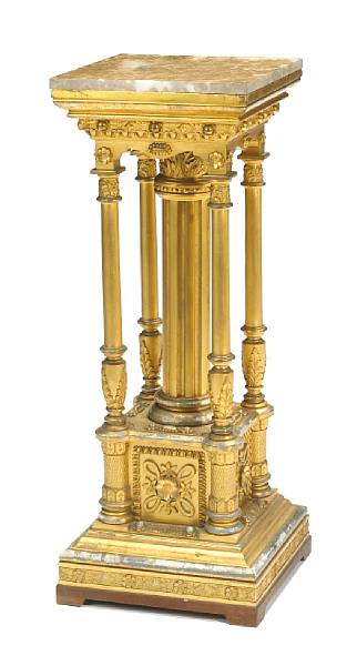 Appraisal: An English Aesthetic Movement giltwood pedestal fourth quarter th century