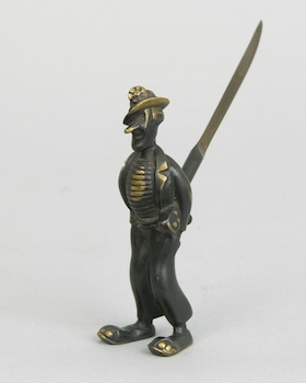 Appraisal: An Austrian Bronze Mack The Knife Letter Opener An amusing