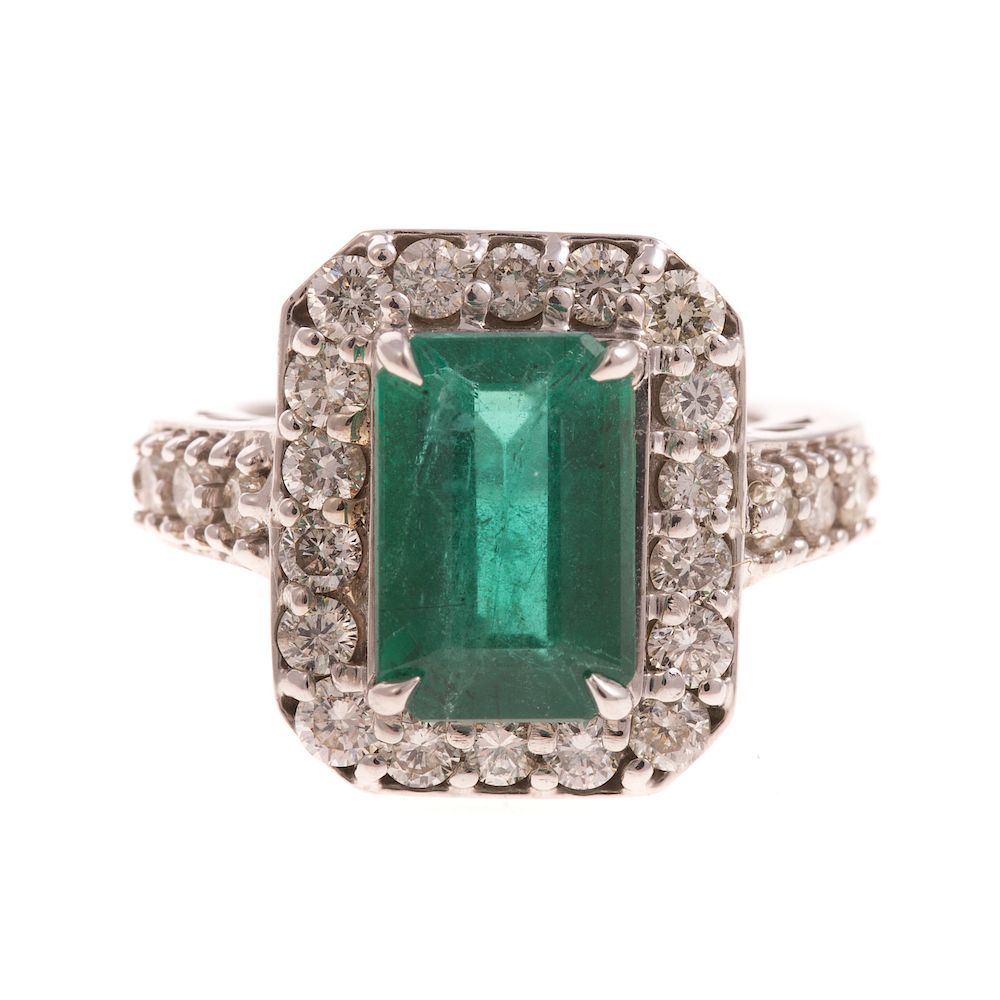 Appraisal: A Ladies Impressive Emerald Diamond Ring in K K white