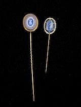 Appraisal: Two Wedgwood Tri-Color Jasper Cobalt Blue Jasper With Seed Pearls