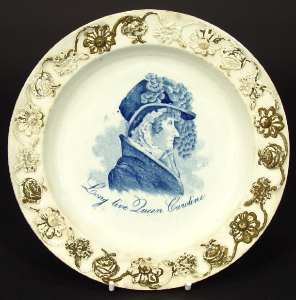 Appraisal: th century commemorative china plate printed in blue with a