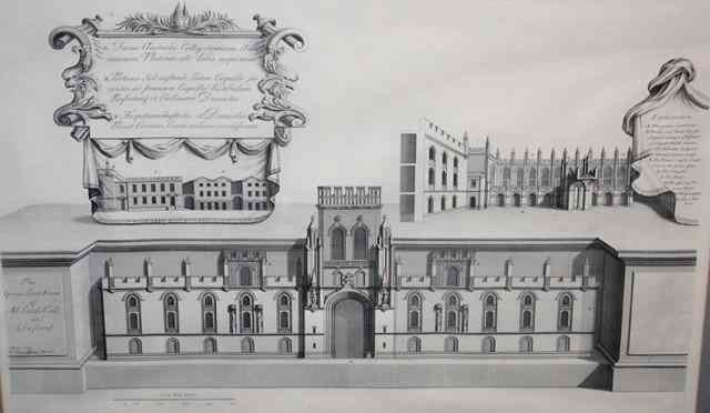 Appraisal: AFTER NICHOLAS HAWKSMOORSix folio engravings of the architectural elevations of