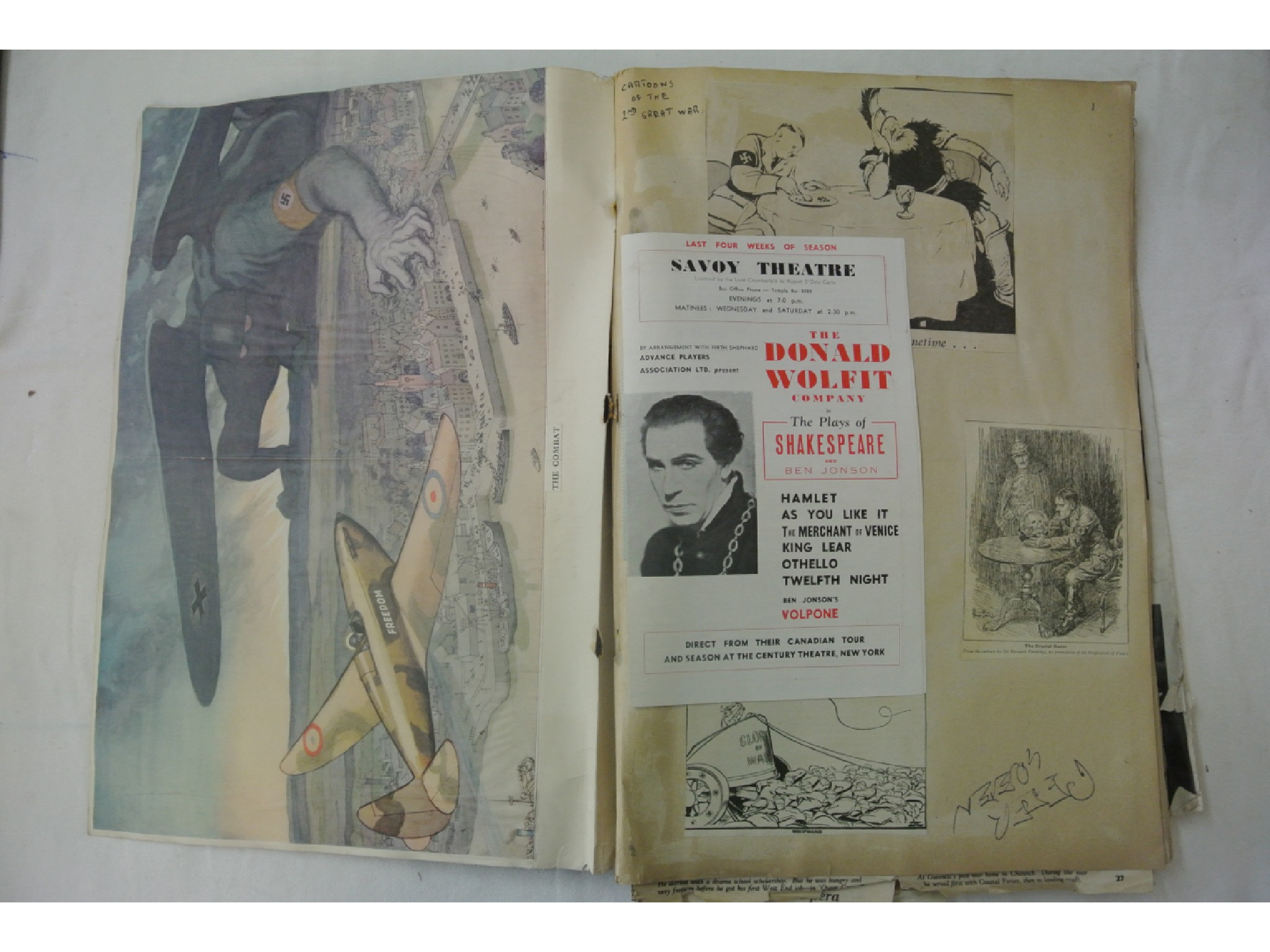 Appraisal: A scrap book containing a large quantity of cartoon cuttings