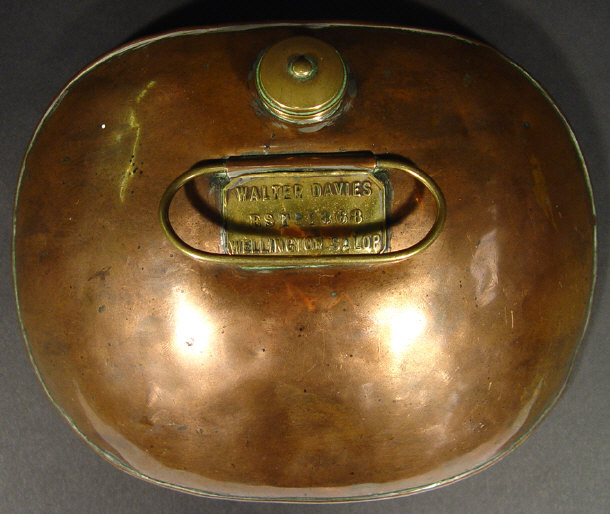 Appraisal: Victorian copper and brass chest warming pan by Walter Davies