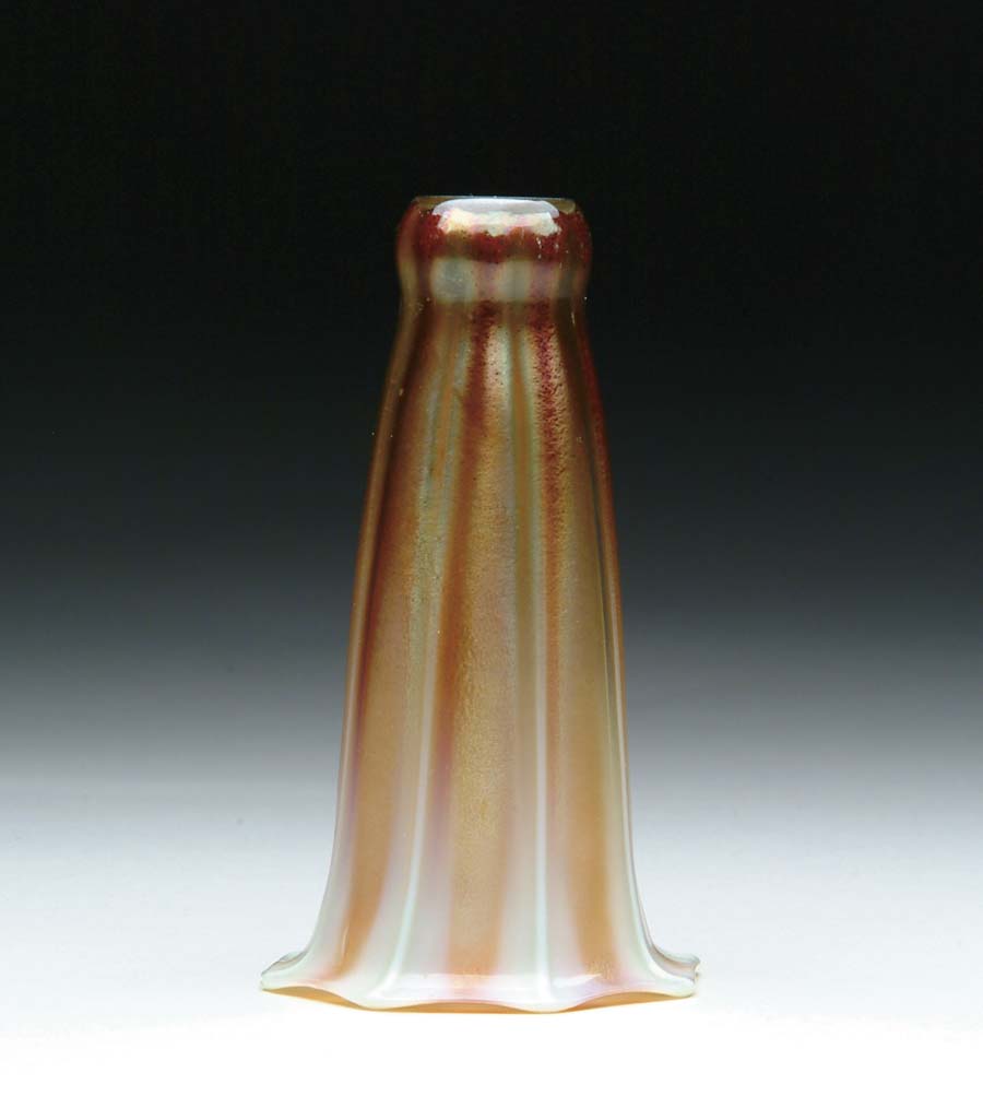 Appraisal: TIFFANY LILY SHADE Outstanding Tiffany lily has brown iridescent body