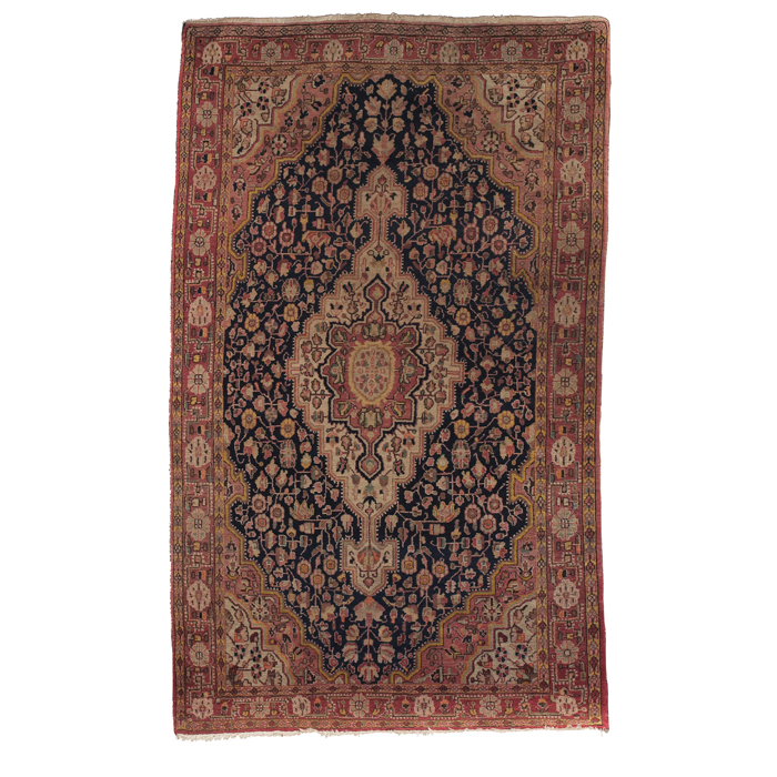 Appraisal: Persian Sarouk rug c stylized floral design with a central