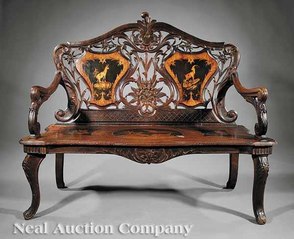 Appraisal: A Fine Swiss Renaissance Revival Mahogany and Marquetry Parlor Suite