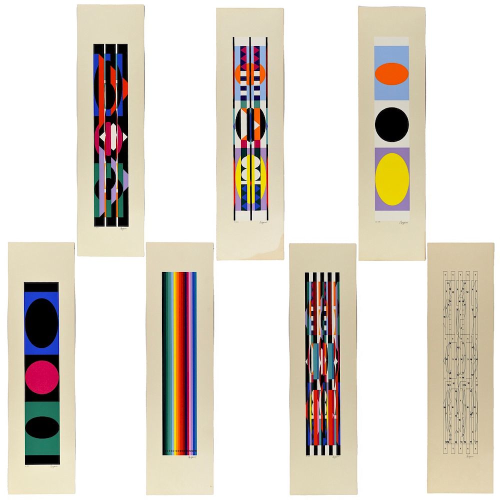 Appraisal: Grp Yaacov Agam Prints Yaacov Agam b Group of seven