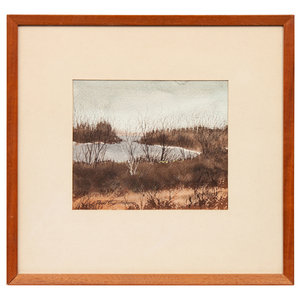 Appraisal: David Hagerbaumer American - Inlet Marsh Watercolor signed David Hagerbaumer