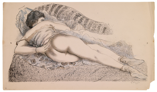 Appraisal: EMIL GANSO Two lithographs Nude with Chemise x mm x