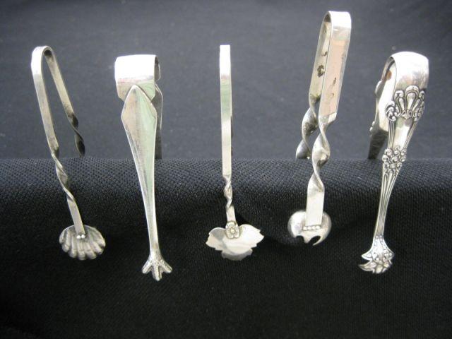 Appraisal: Sterling Silver Tongs various designs makers