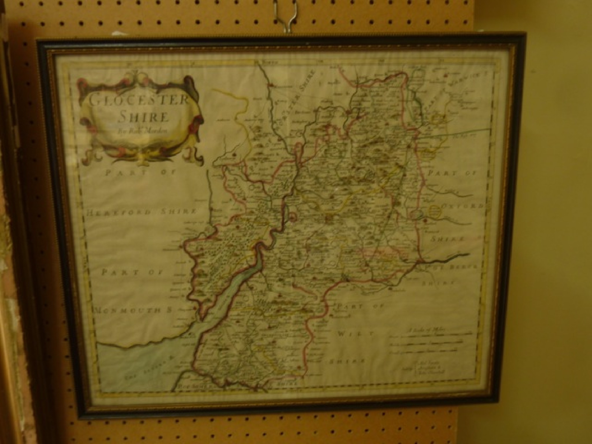 Appraisal: A map of Gloucestershire by Robert Morden x cm in