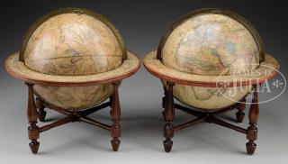 Appraisal: PAIR OF TERRESTRIAL AND CELESTIAL TABLETOP GLOBES BY J WILSON