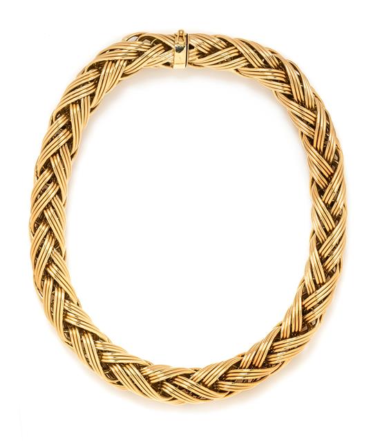 Appraisal: Sale Lot An Karat Yellow Gold Woven Link Necklace in