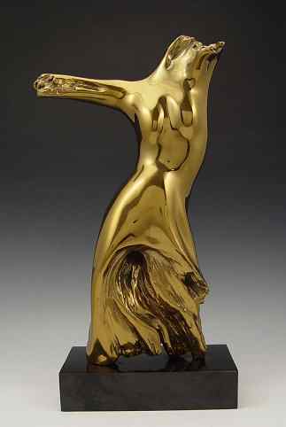 Appraisal: DANCING POLISHED BRONZE ABSTRACT FEMALE TORSO '' h incised signature