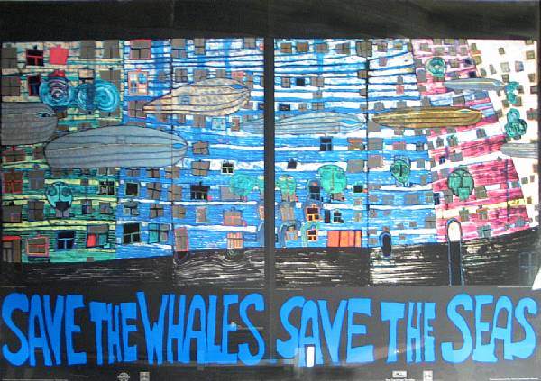 Appraisal: Friedensreich Hundertwasser Austrian - Save the Whales Save the Seas